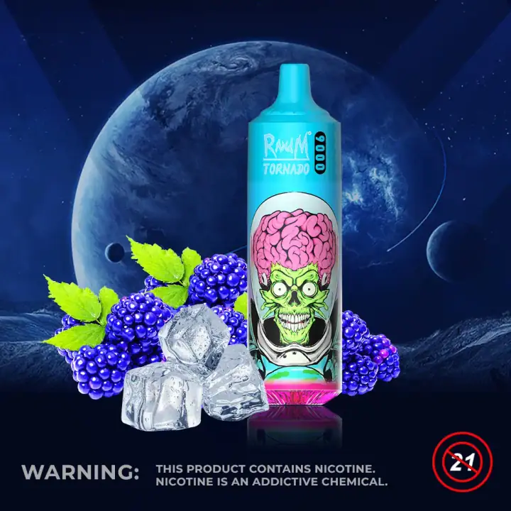 FUMOT RANDM TORNADO 9000 PUFFS — Blue Razz Ice