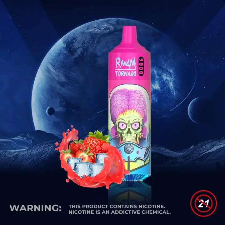 FUMOT RANDM TORNADO 9000 PUFFS — STRAWBERRY ICE